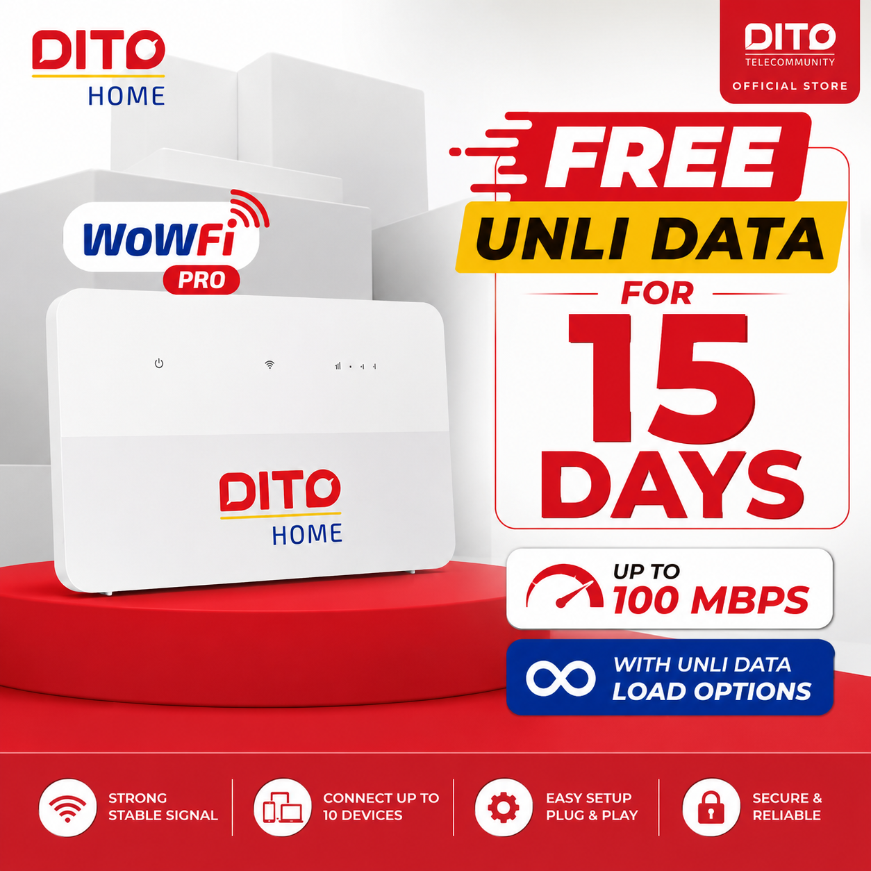 DITO Home WoWFi Pro w/ FREE Unli Data for 15/30 days